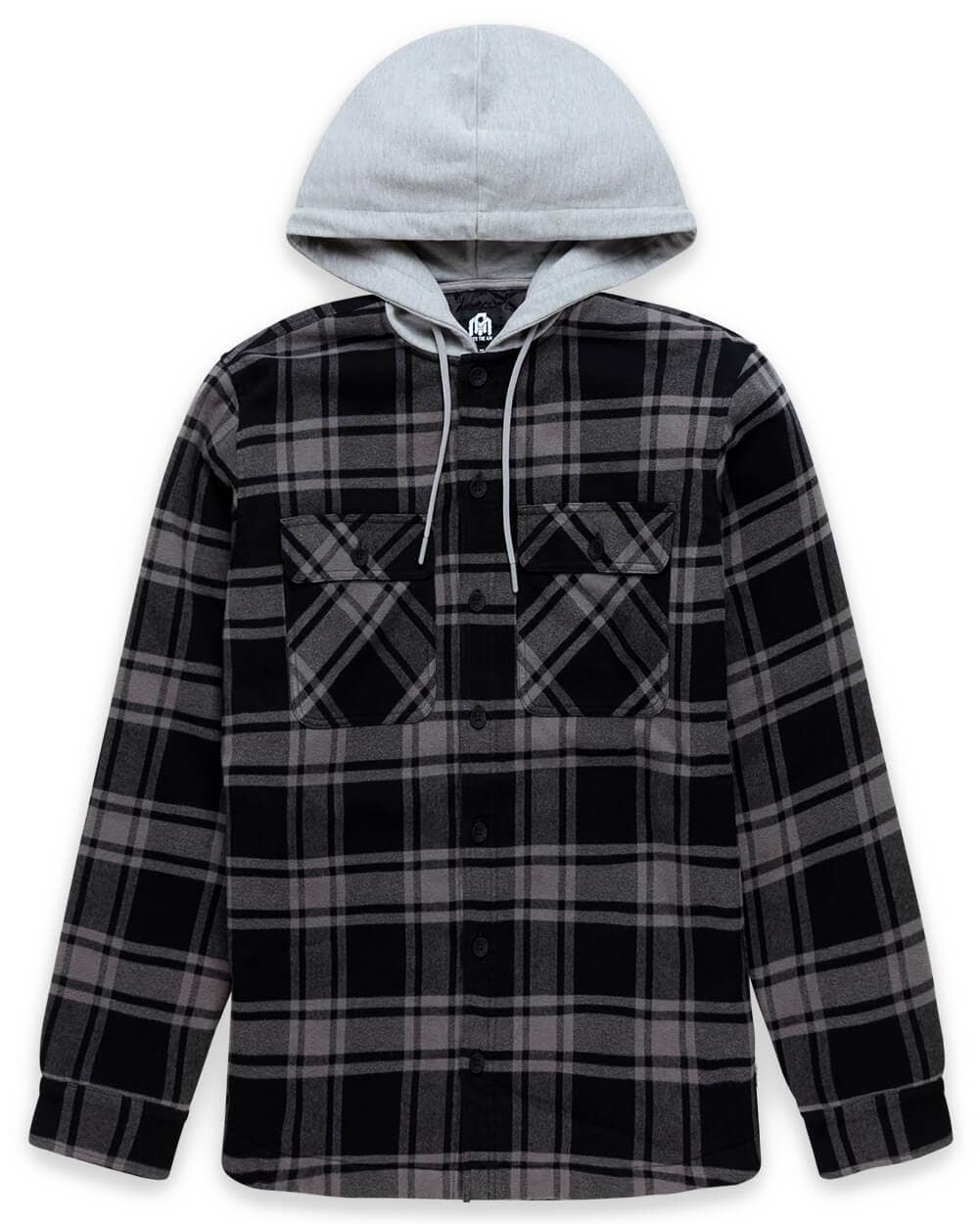 Men's Hooded Flannel Zip-Up Shirt Jacket
