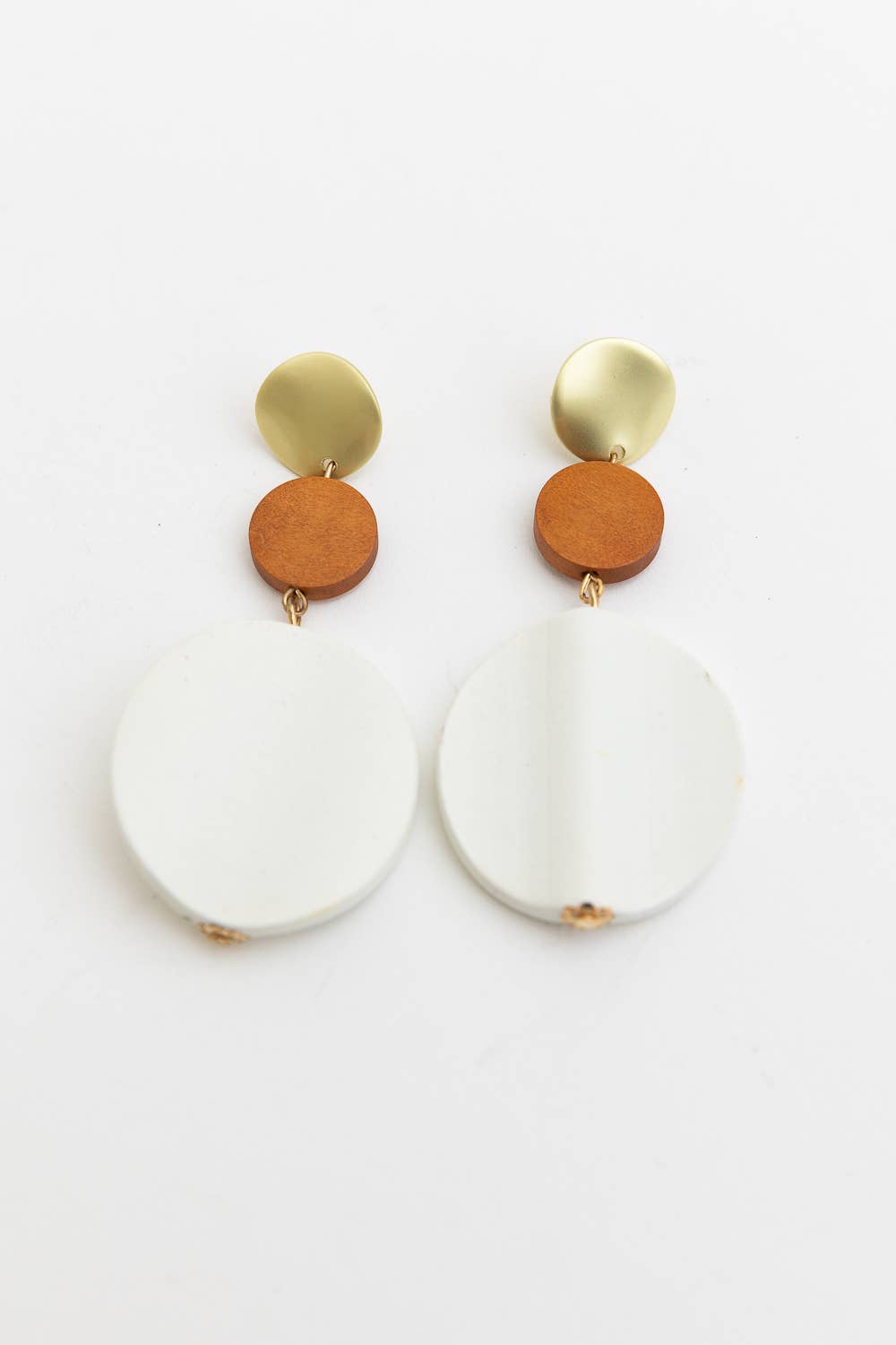 Eco-Friendly Boho Chic Shell and Wood Earrings