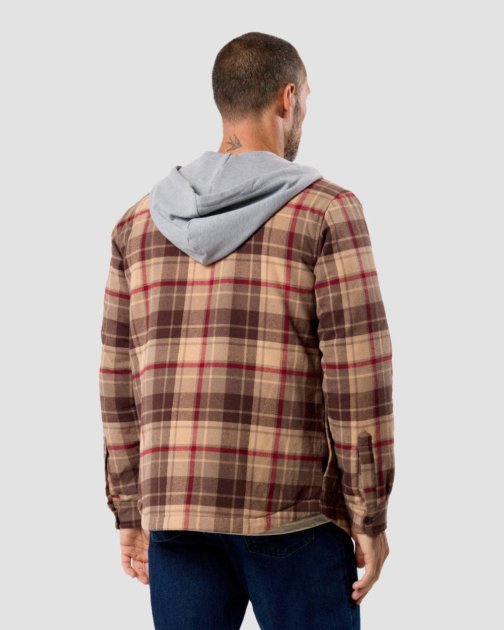 Men's Hooded Flannel Zip-Up Shirt Jacket