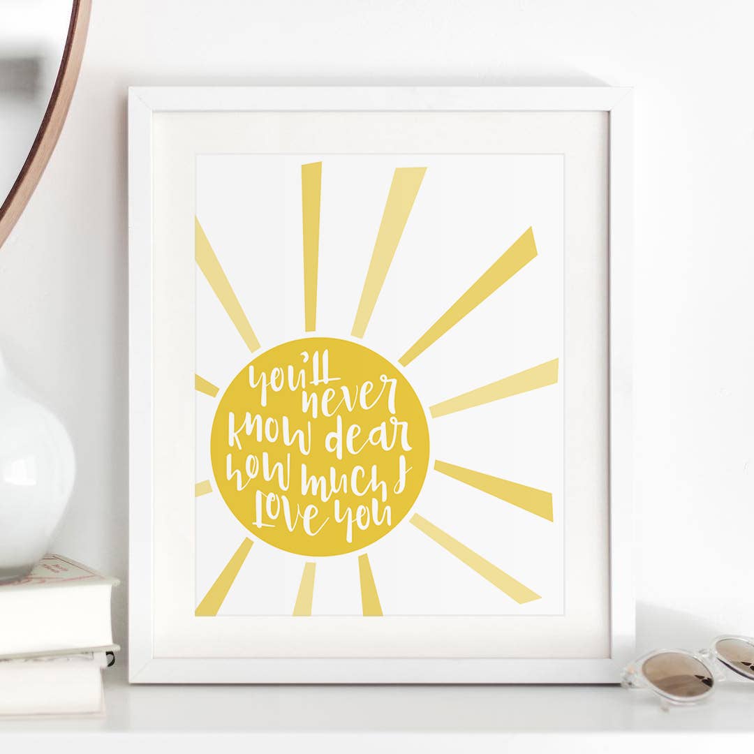 You Are My Sunshine - song lyric art print music poster