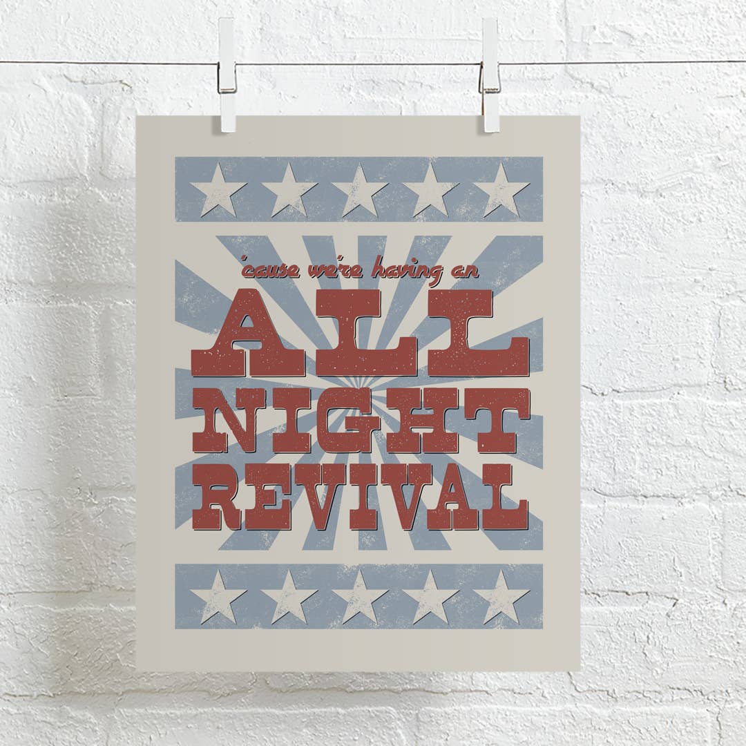 Zach Bryan | Revival - vintage country song lyric art print