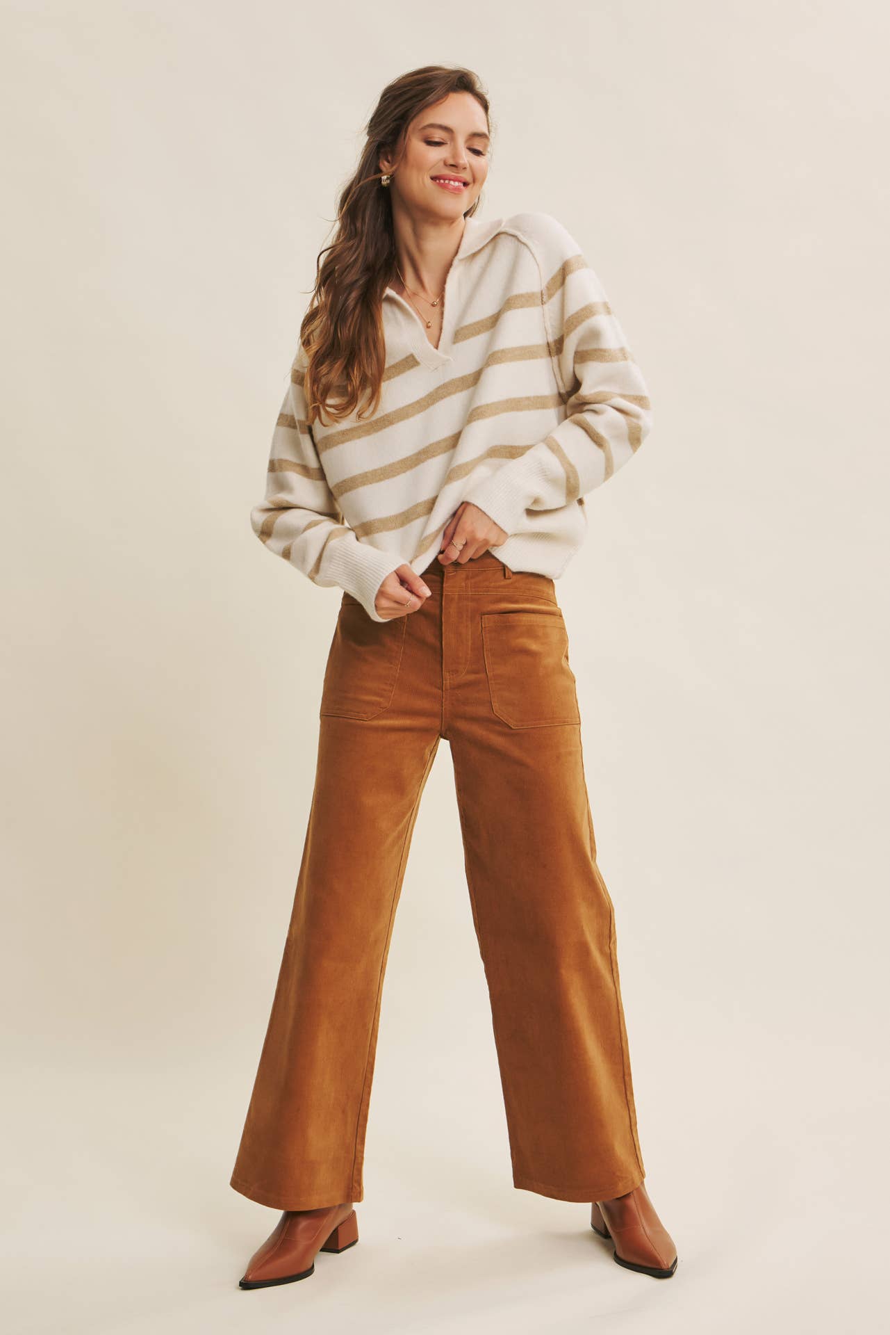 Chic Corduroy Wide-Leg Pants