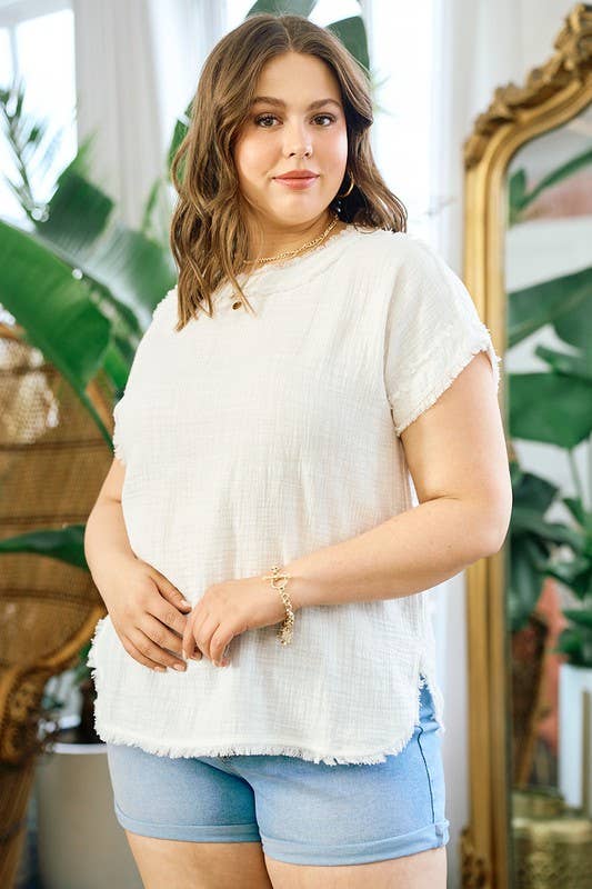 Frayed Gauze Top