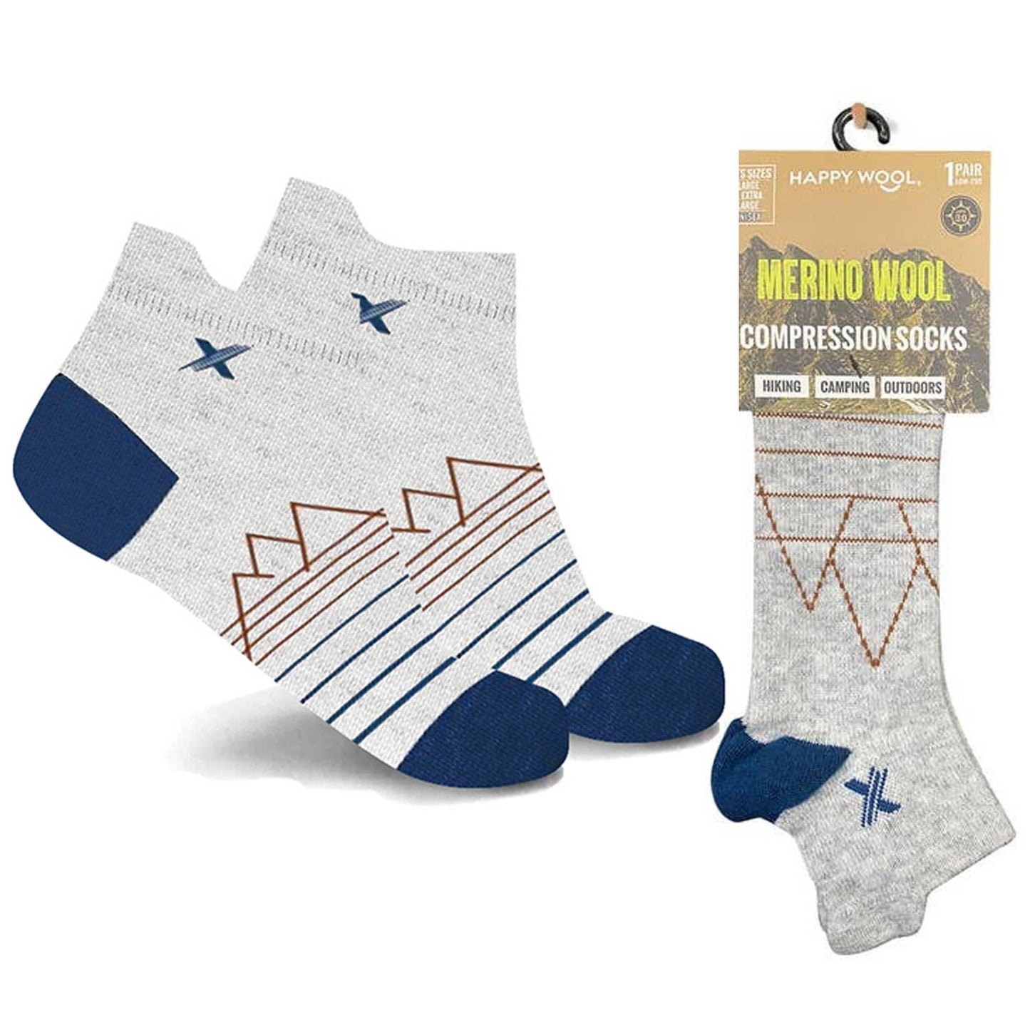 MERINO WOOL ANKLE SOCKS - HIKING, CAMPING, SNOW