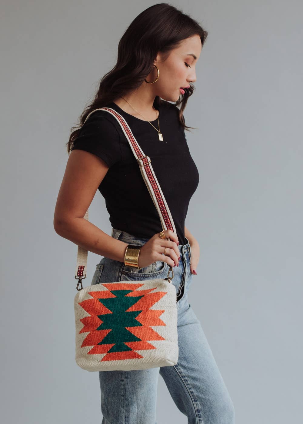 Orange Aztec Crossbody