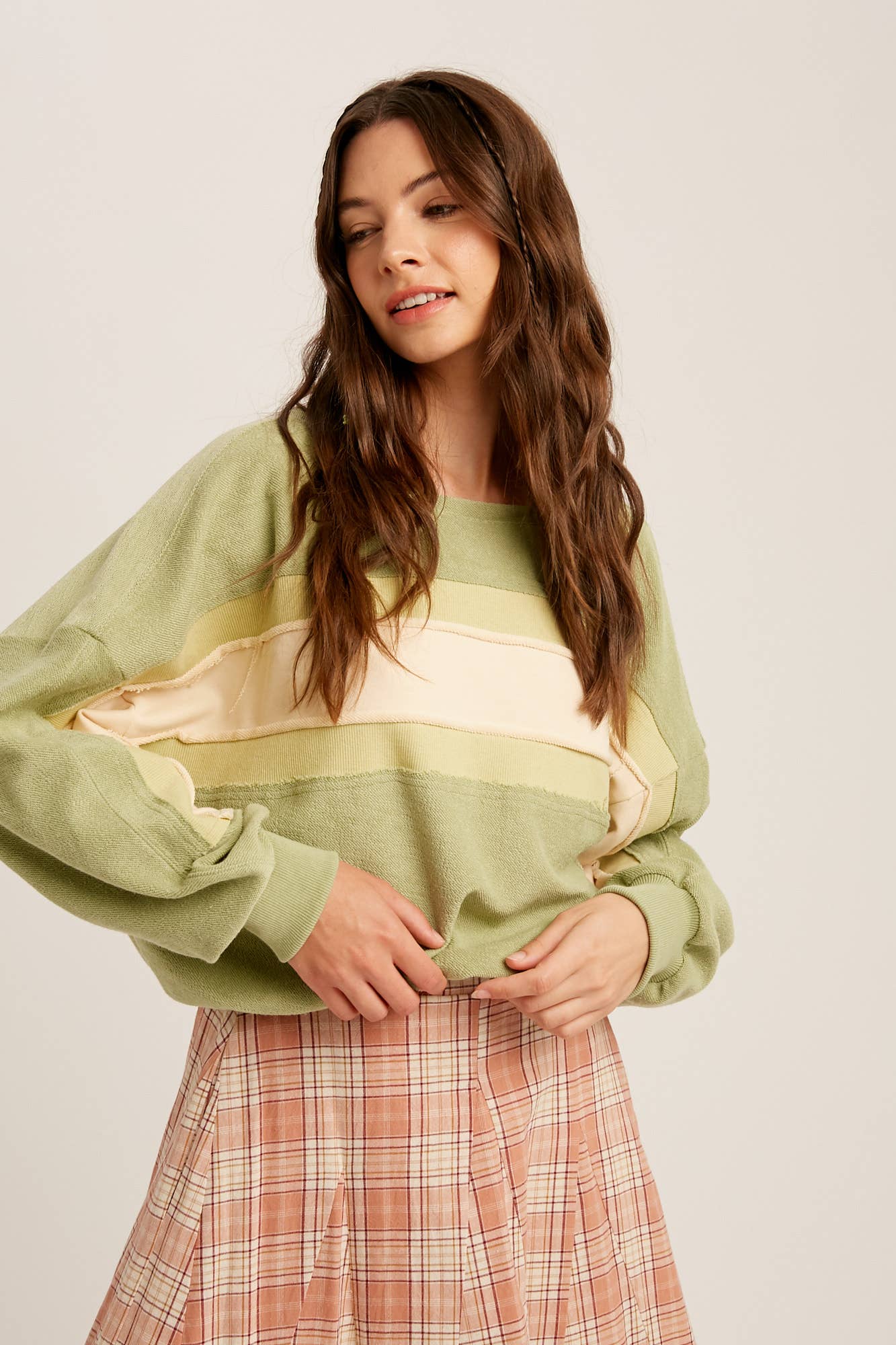 Colorblock Striped Knit Pullover