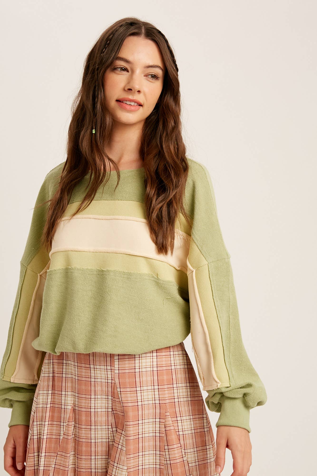 Colorblock Striped Knit Pullover