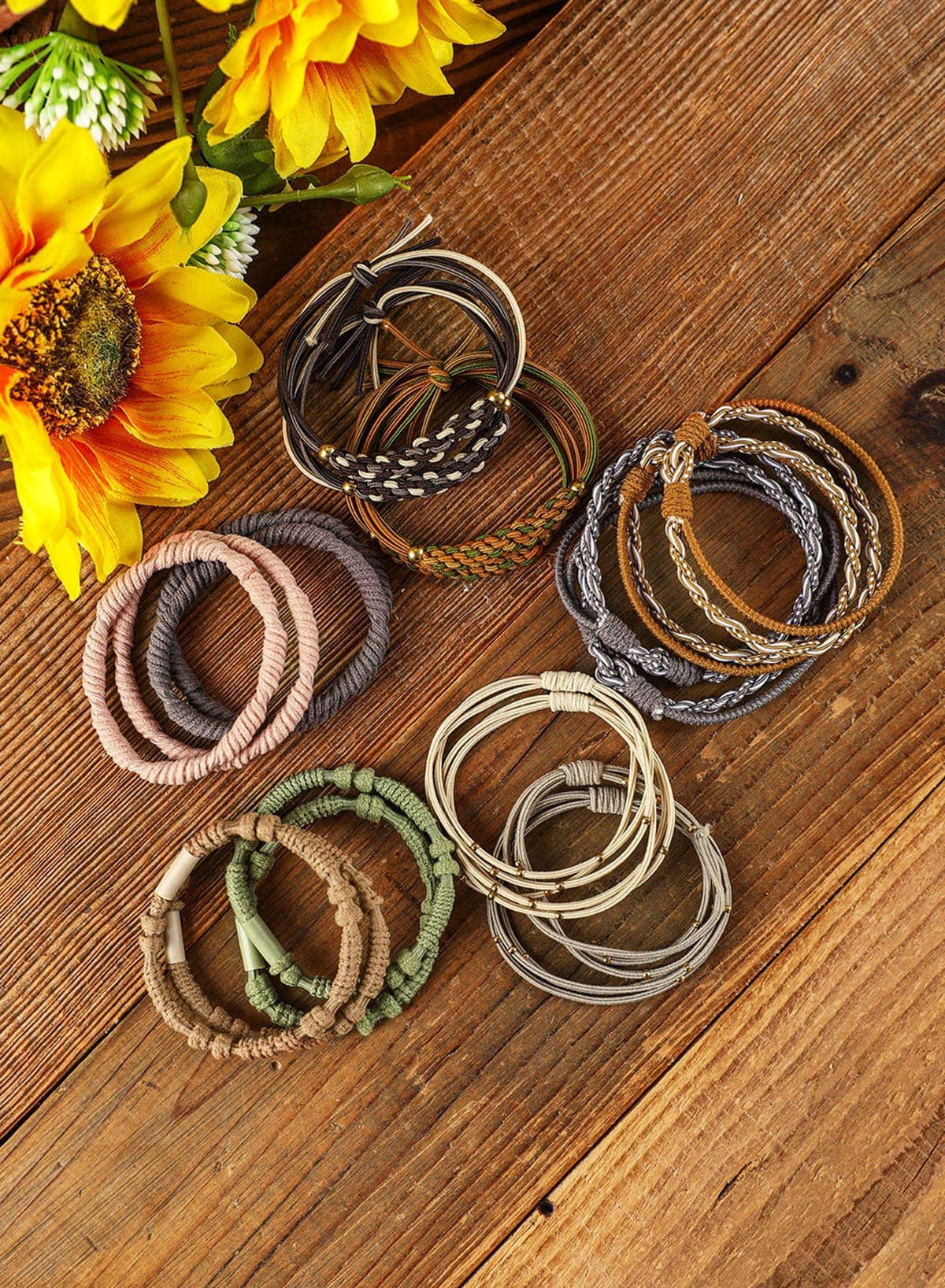 Boho Knotted Hair Ties - 20 pieces