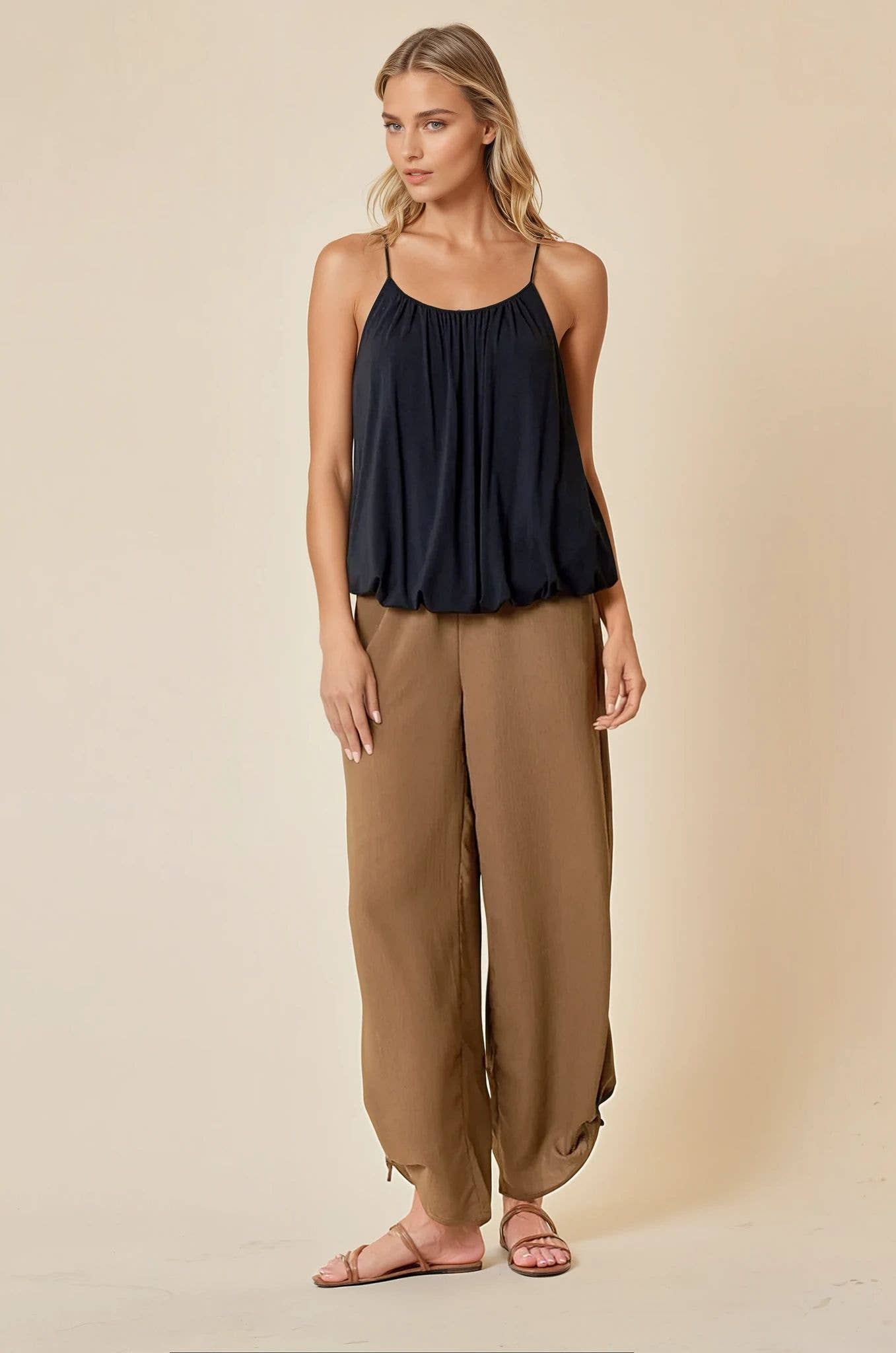 Crochet Back Shirred Top