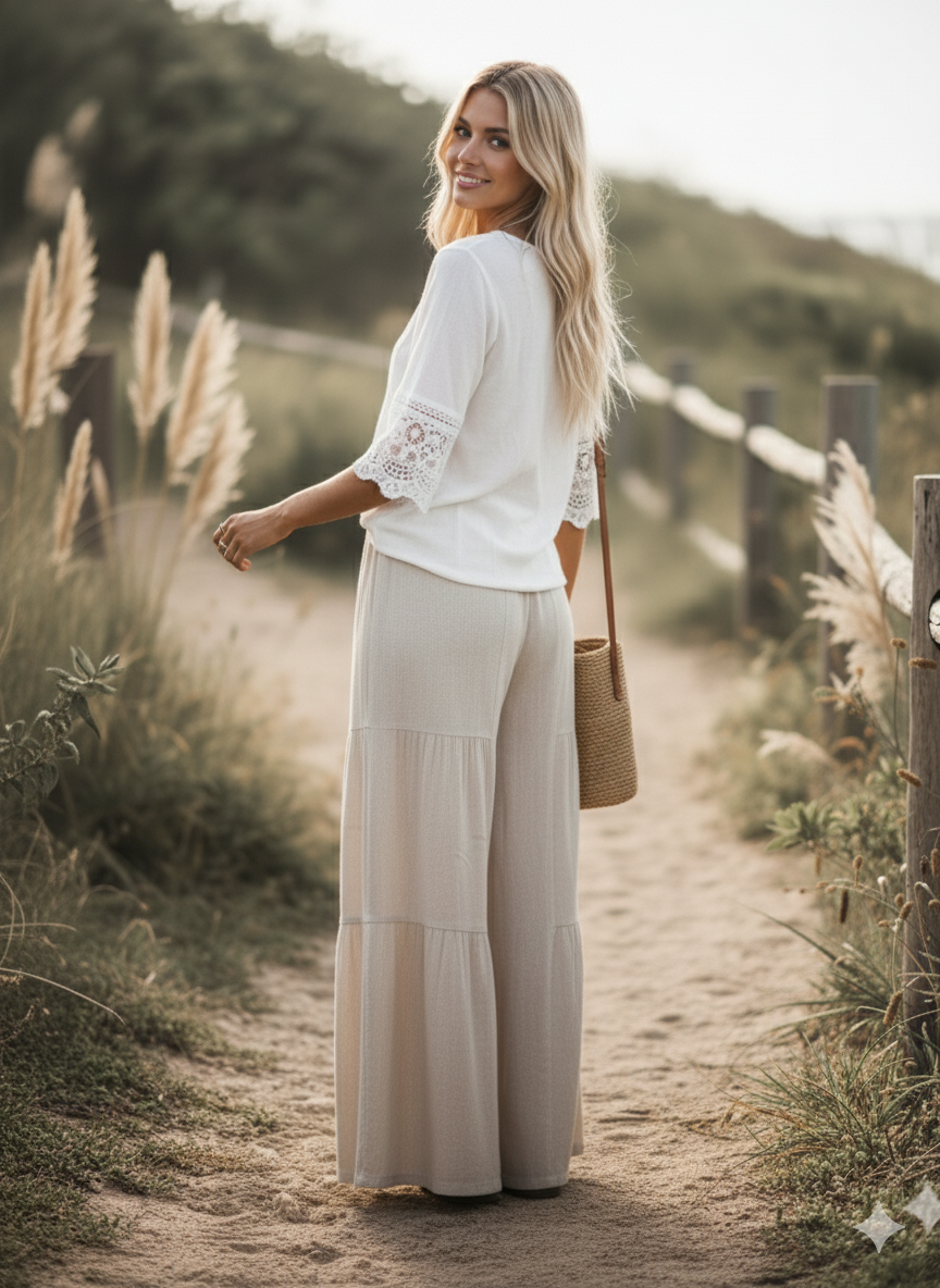 Tiered Palazzo Pants