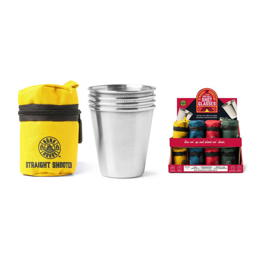 Bunk House Straight Shooters 4-Pack Portable Shot Glasses
