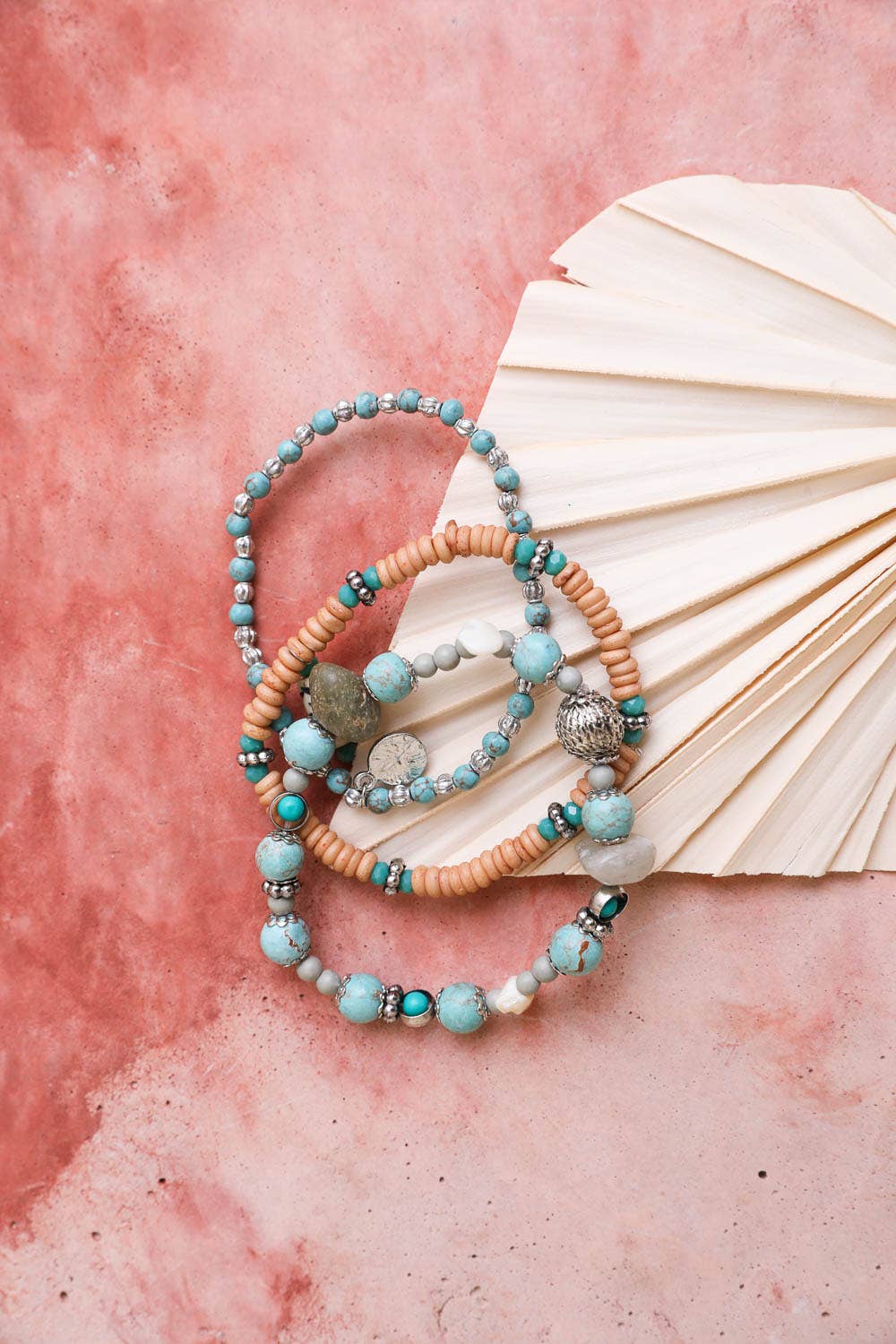 Turquoise & Earthy Beaded Bracelet Stack