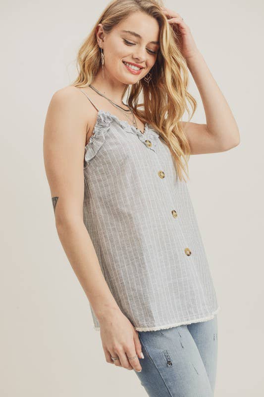 Spaghetti Strap Button Down Cami