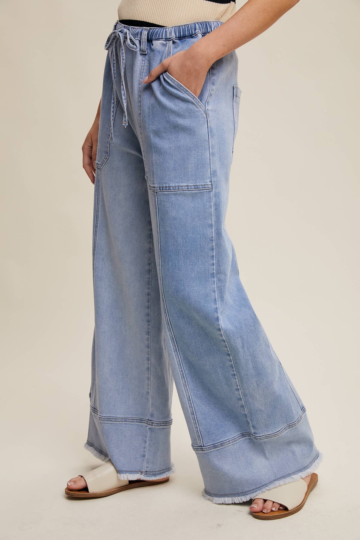 Relaxed Wide-Leg Denim Pants