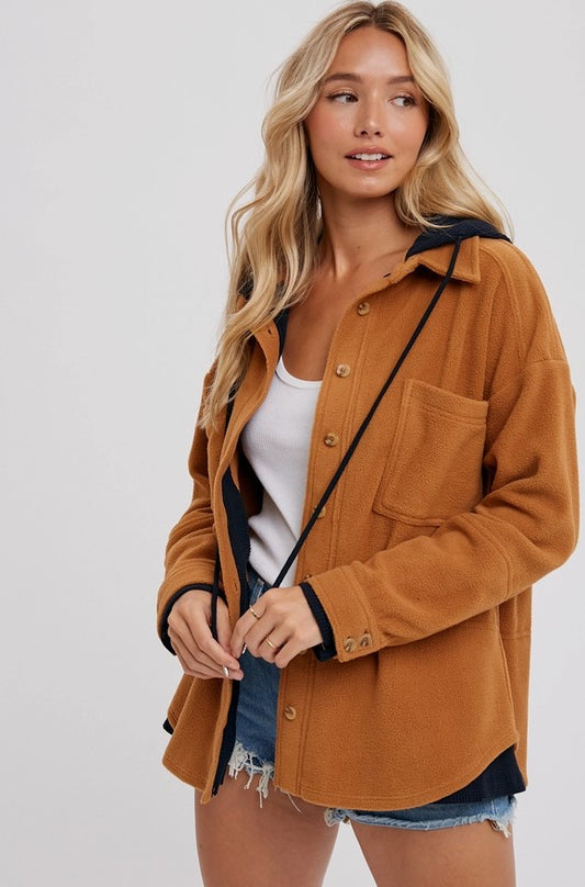 Fleece Hoodie Shacket