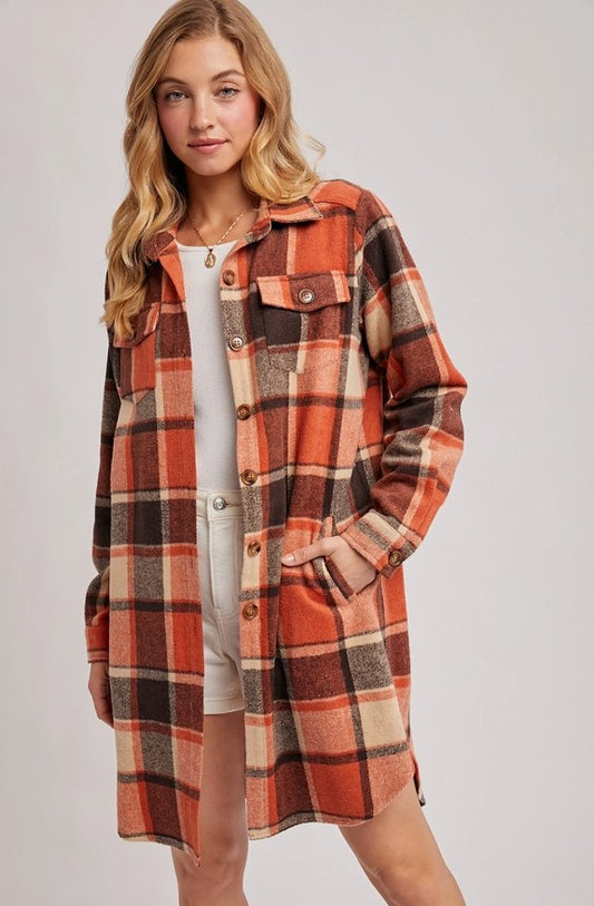 Plaid Longline Shacket