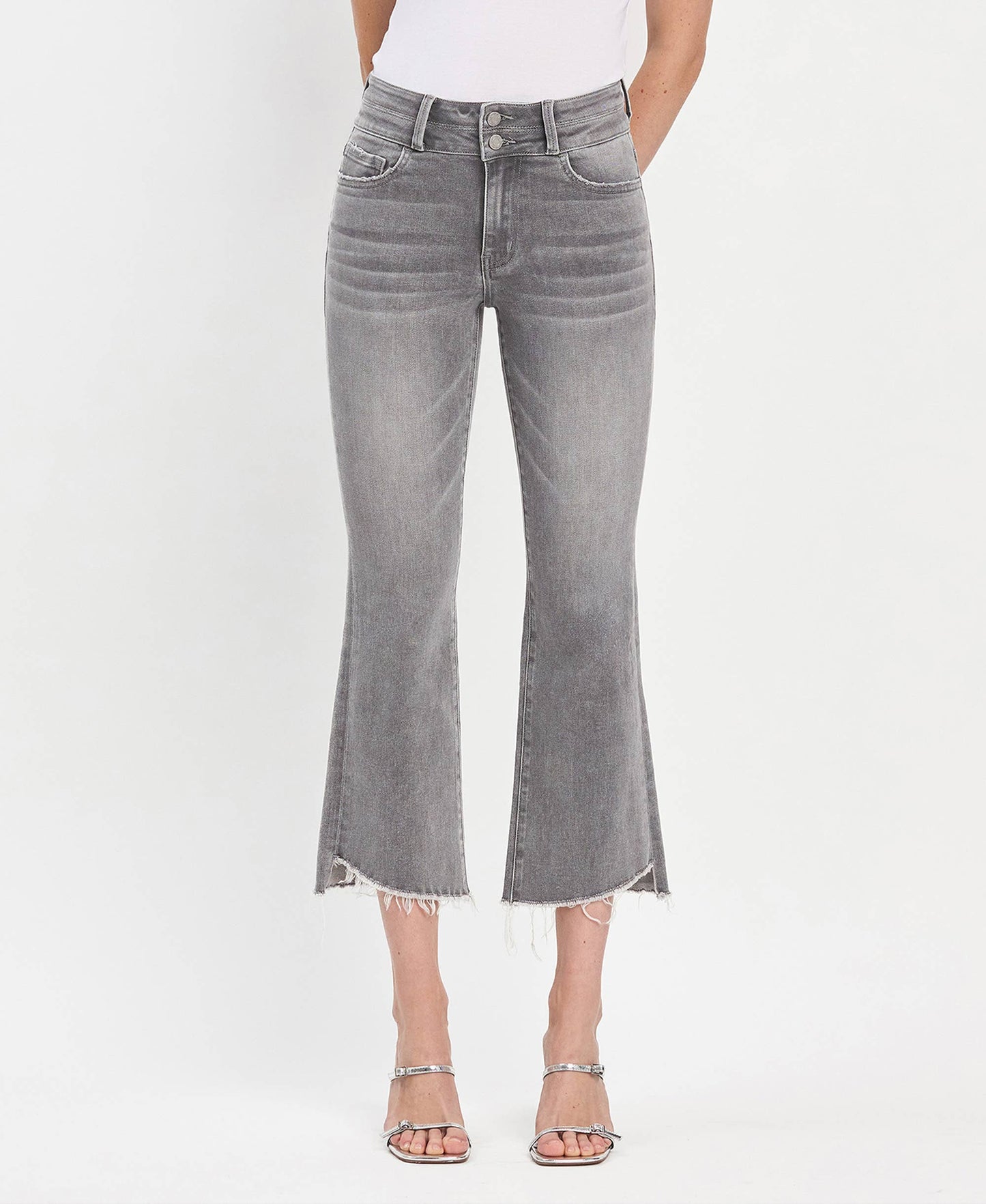 High Rise Bootcut Cropped Jeans