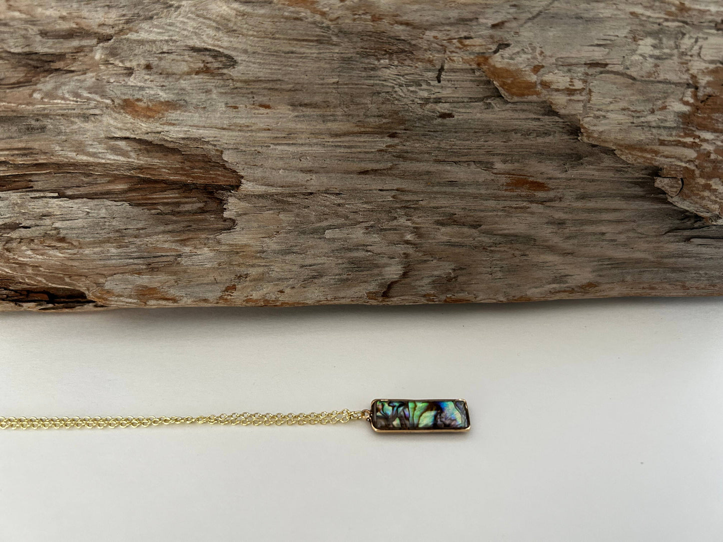 Abalone Shell Necklace 14k Gold Plated
