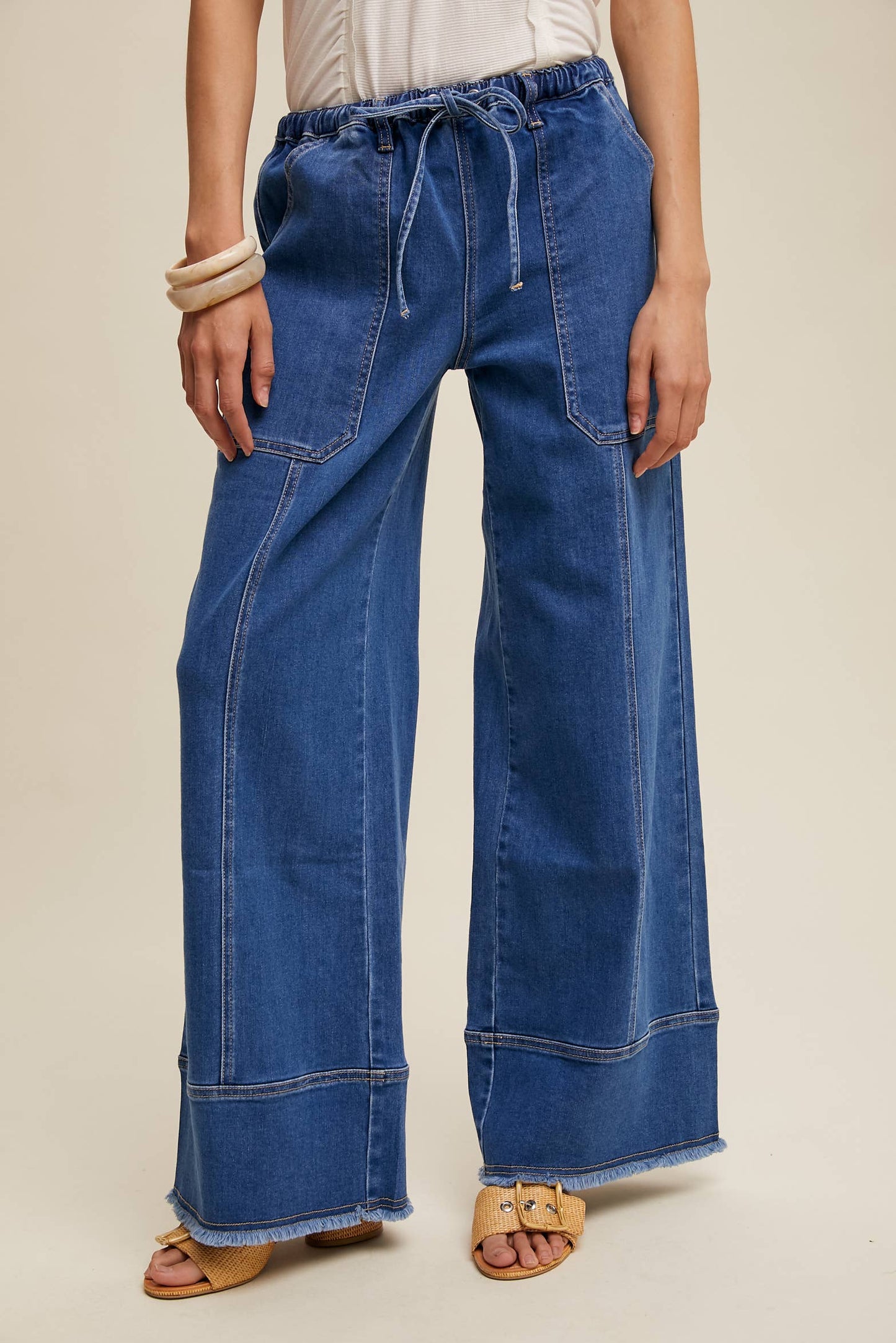 Relaxed Wide-Leg Denim Pants