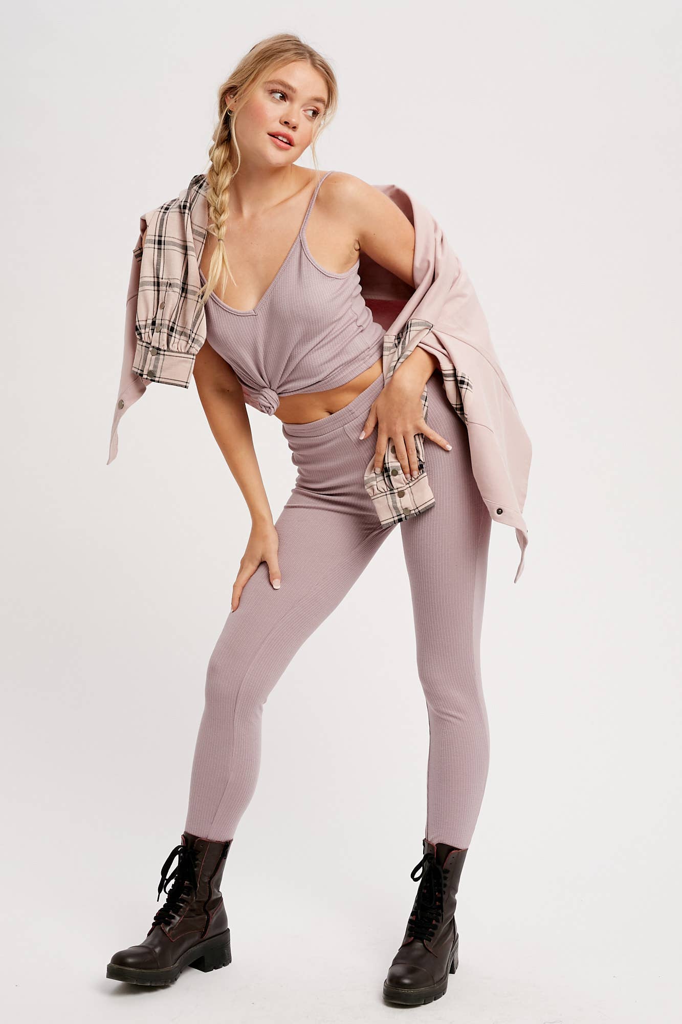 Ribbed Knit Cami & Leggings Lounge Set