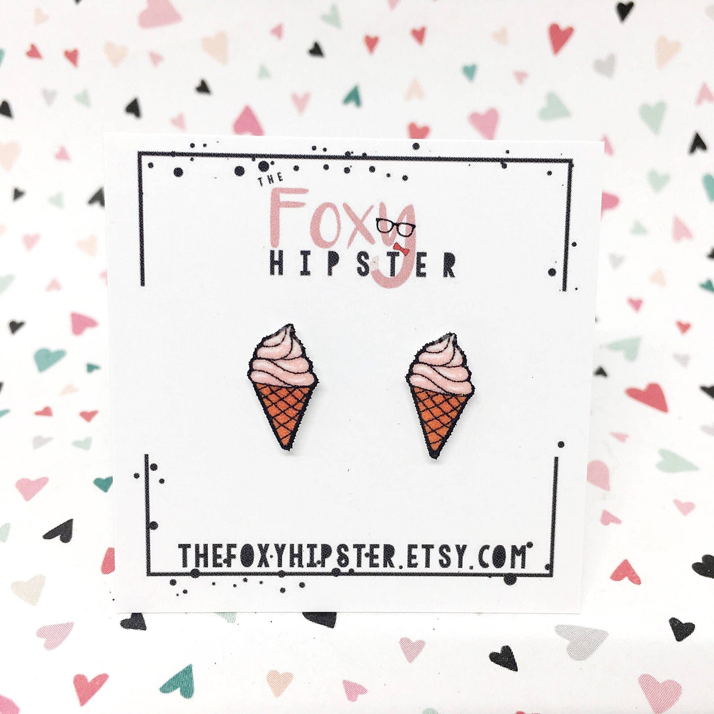 Ice Cream Cone stud Earrings
