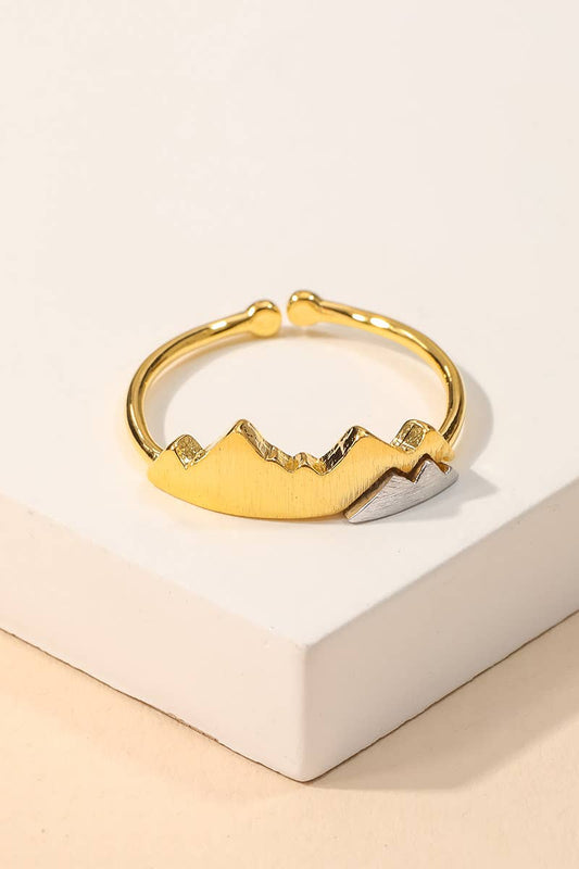 Gold Dipped Two Toned Mountain Adjustable Ring