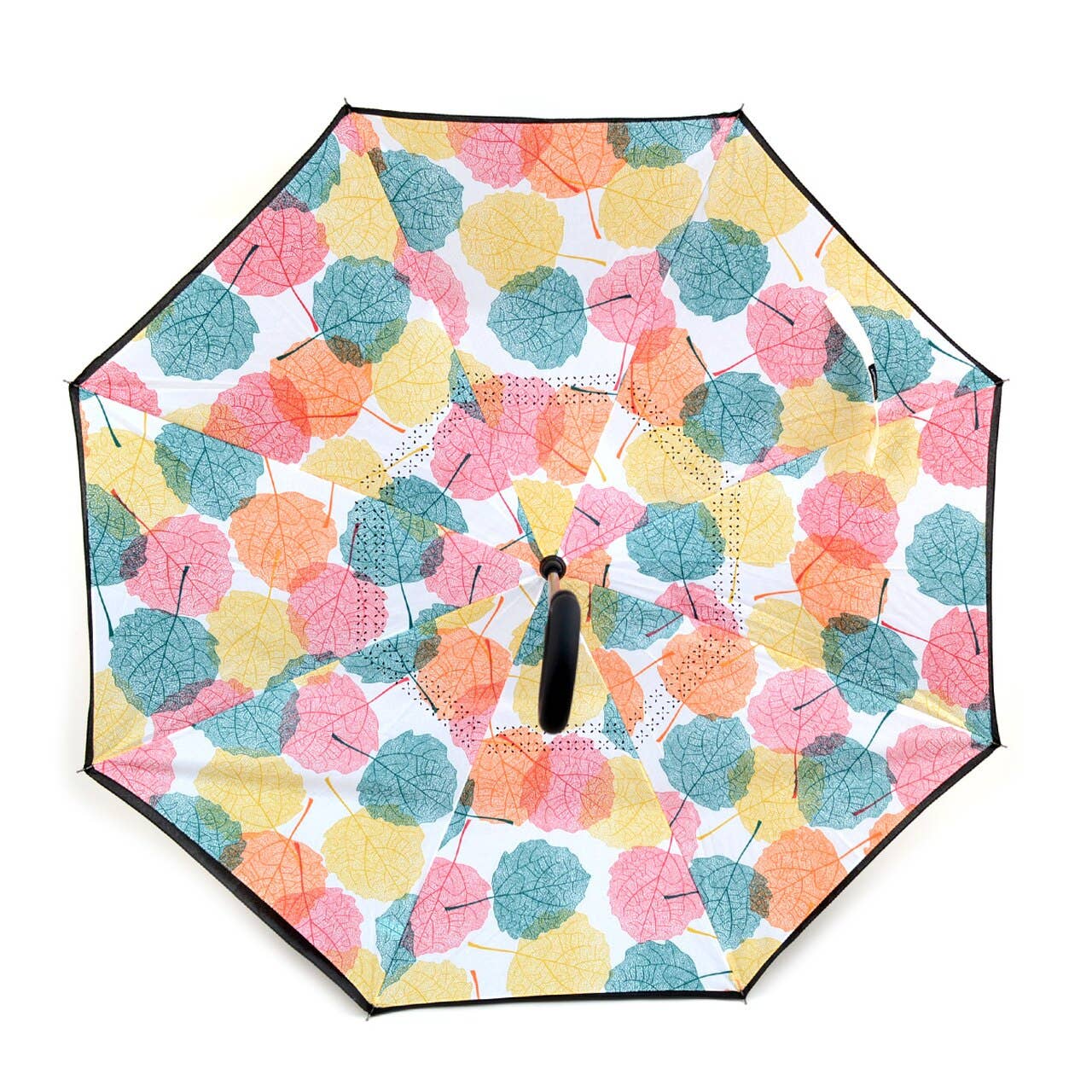 Multi Color Leaves Double Layer Inverted Umbrella