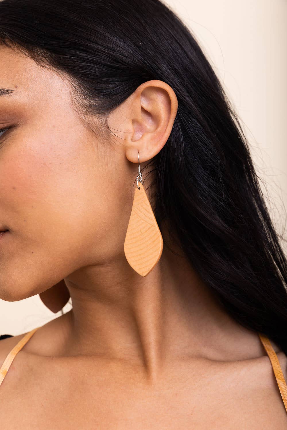 Teardrop Leather Earrings
