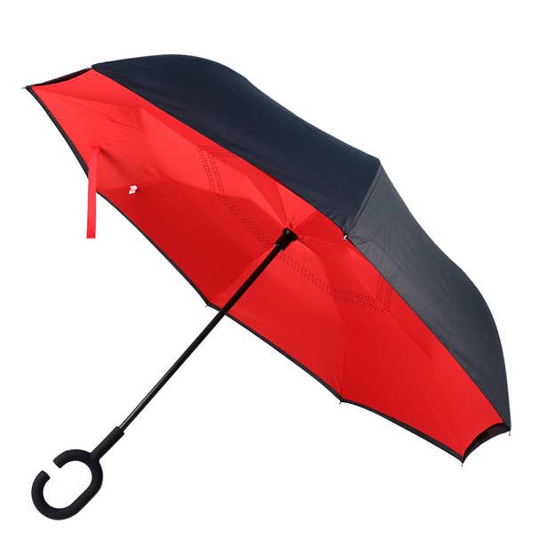 Solid Color Double Layer Inverted Umbrella