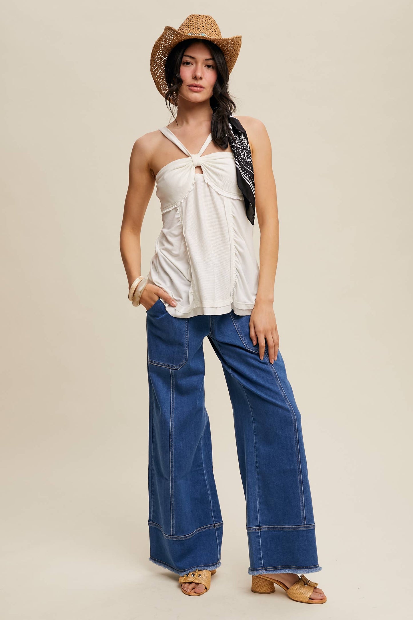 Relaxed Wide-Leg Denim Pants