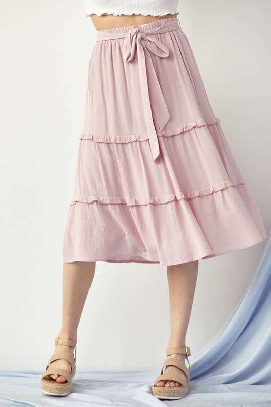 Ruffle Skirt With Waist Band