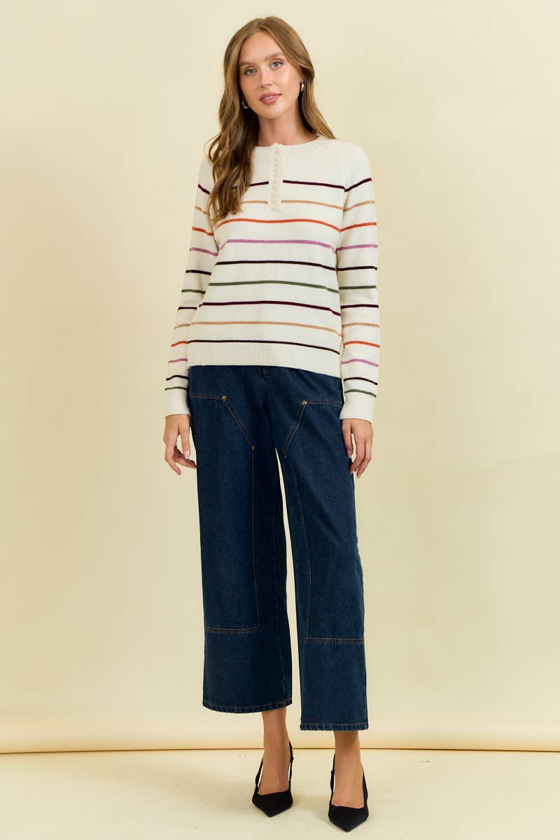 Striped Button Down Sweater