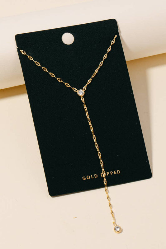Dainty Gold Dipped Chain Link Y Necklace