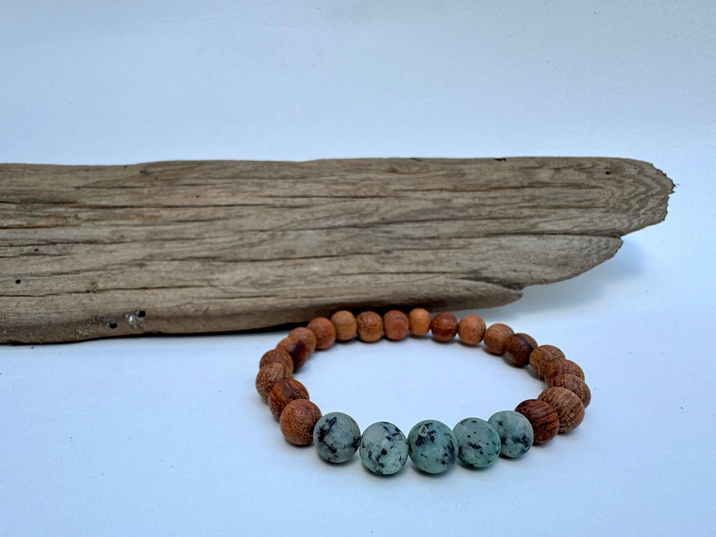 Apatite and Bayong Wood Bracelet