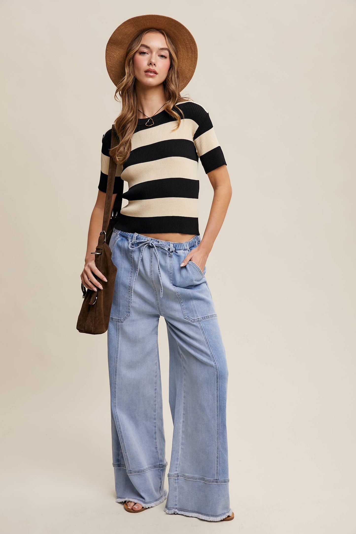 Relaxed Wide-Leg Denim Pants