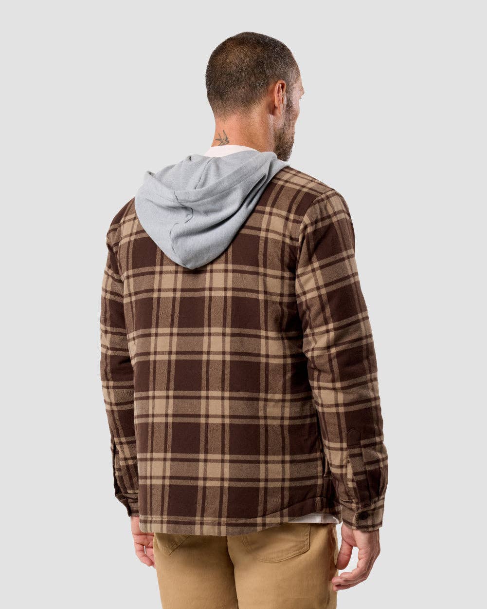 Men's Hooded Flannel Zip-Up Shirt Jacket