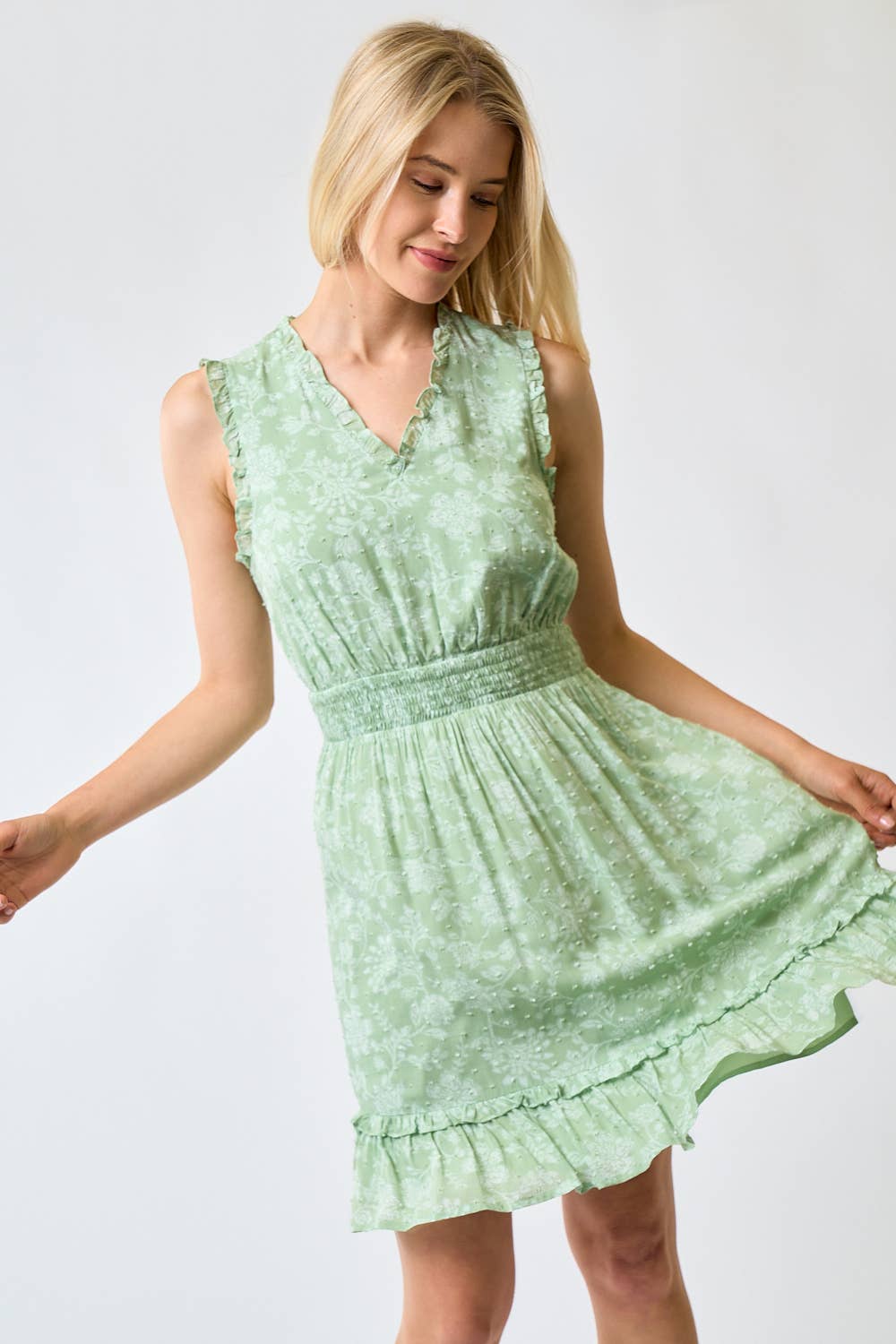 FRILLED FLORAL DRESS