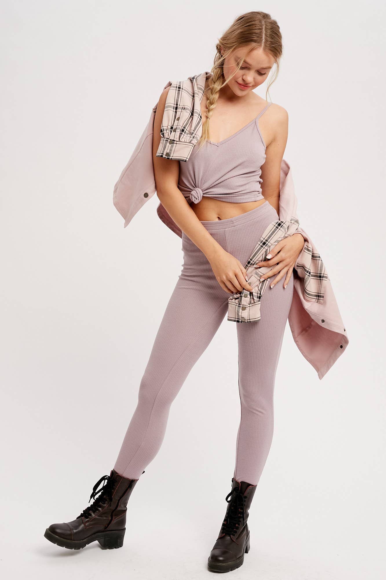 Ribbed Knit Cami & Leggings Lounge Set
