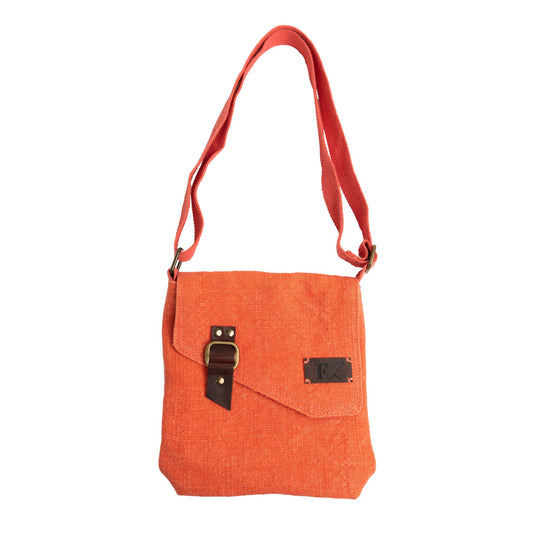 Aura Jute Buckle Flap Adjustable Strap Crossbody Handbag