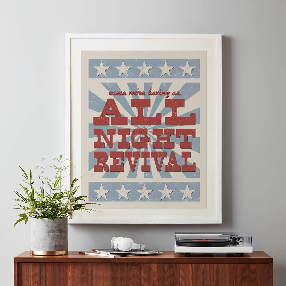 Zach Bryan | Revival - vintage country song lyric art print