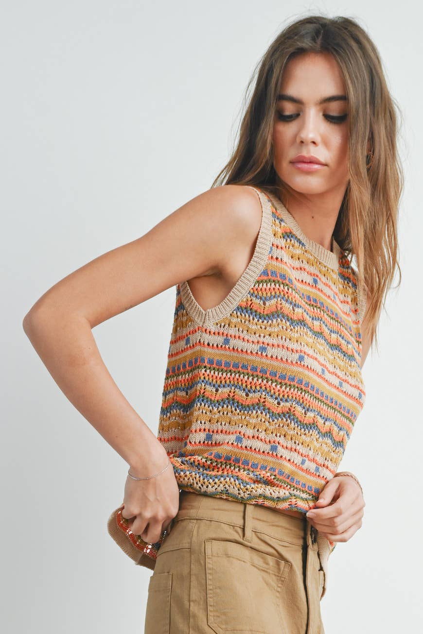 Geo Pattern Knit Top