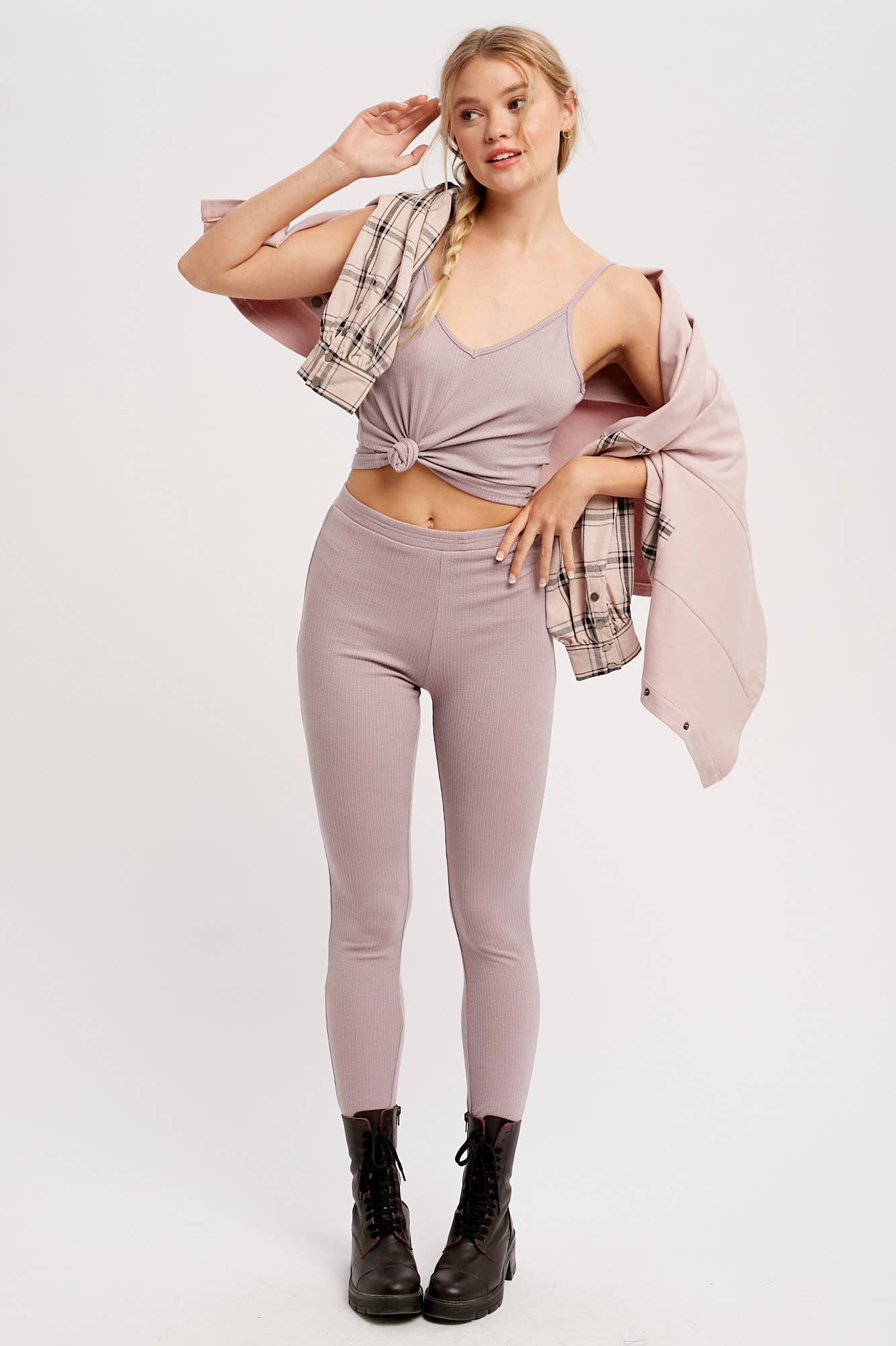 Ribbed Knit Cami & Leggings Lounge Set