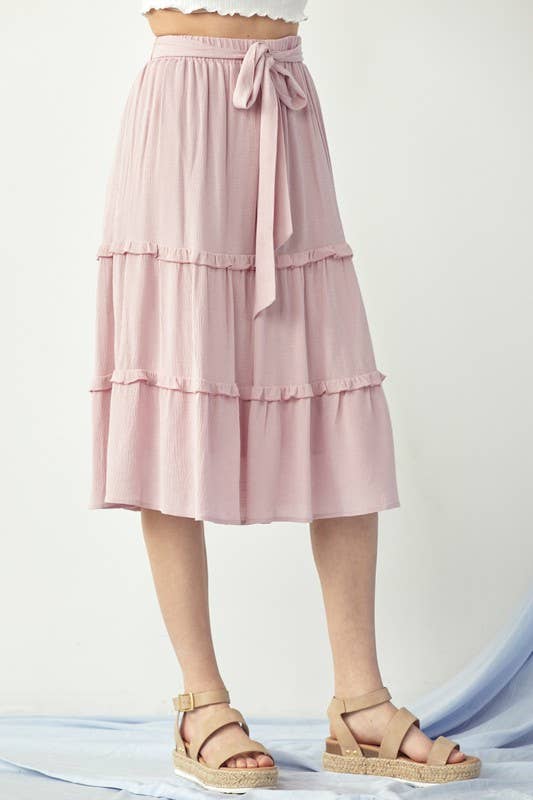 Ruffle Skirt With Waist Band