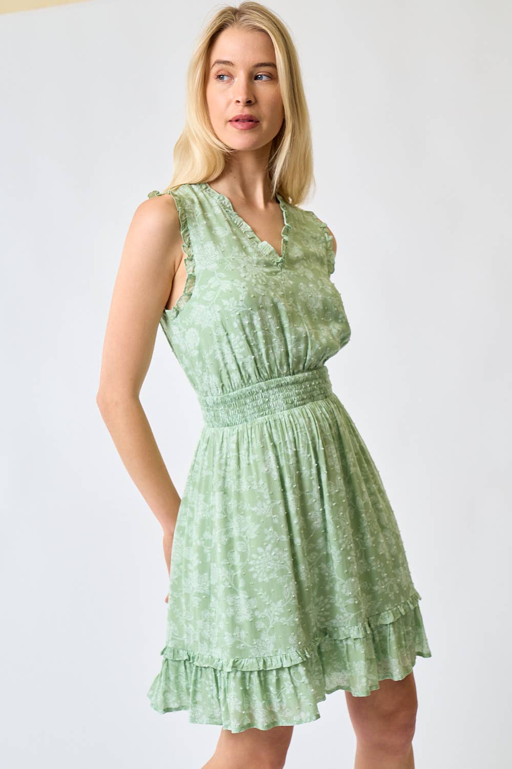 FRILLED FLORAL DRESS