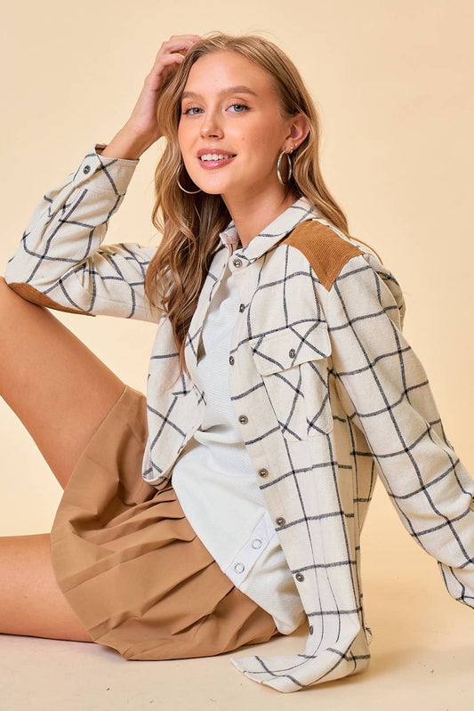 Oversized Plaid Shirt W/ Patch