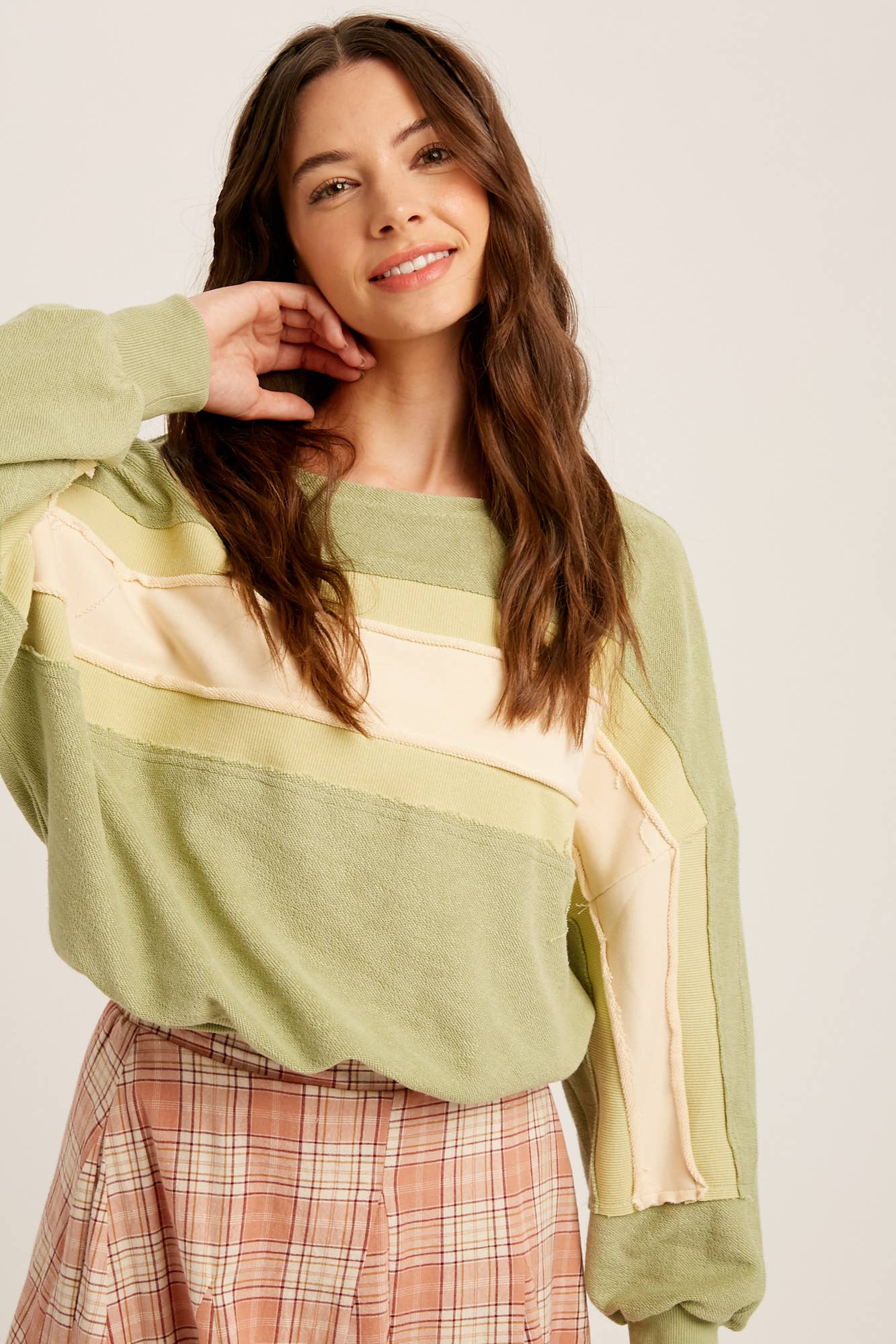 Colorblock Striped Knit Pullover