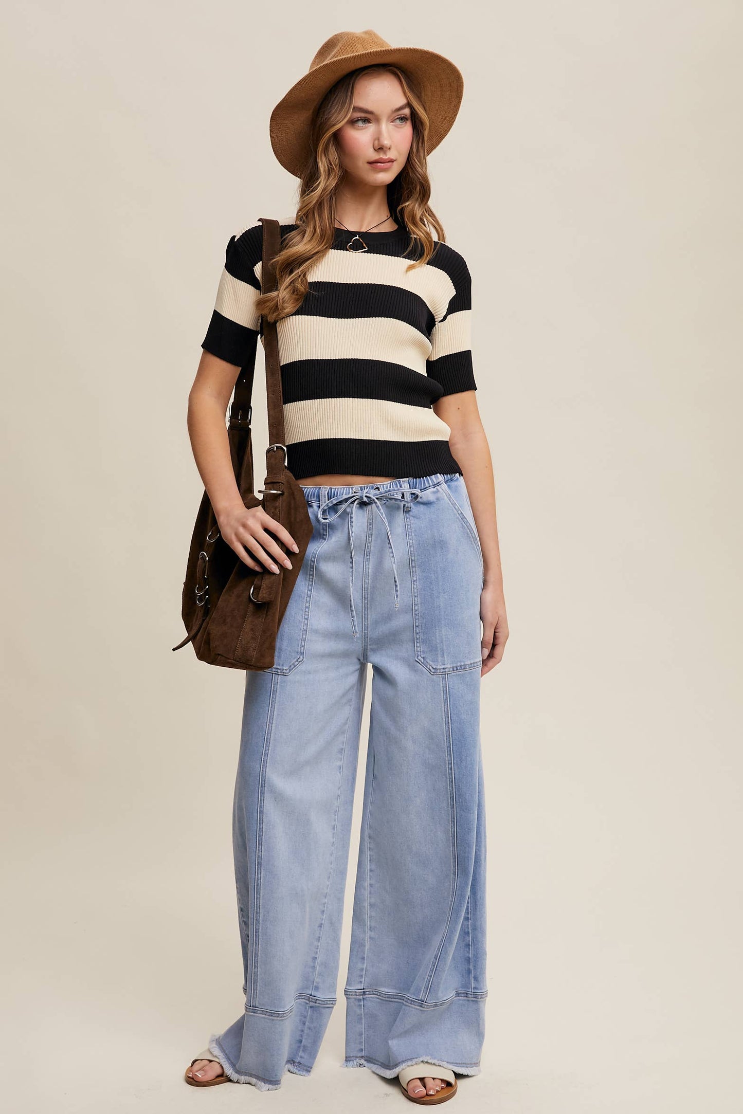 Relaxed Wide-Leg Denim Pants