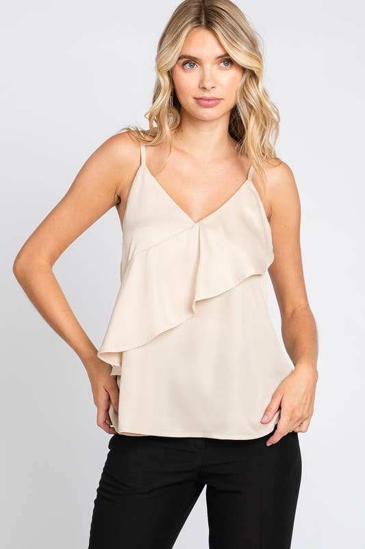 Asymmetrical Ruffle Cami Top