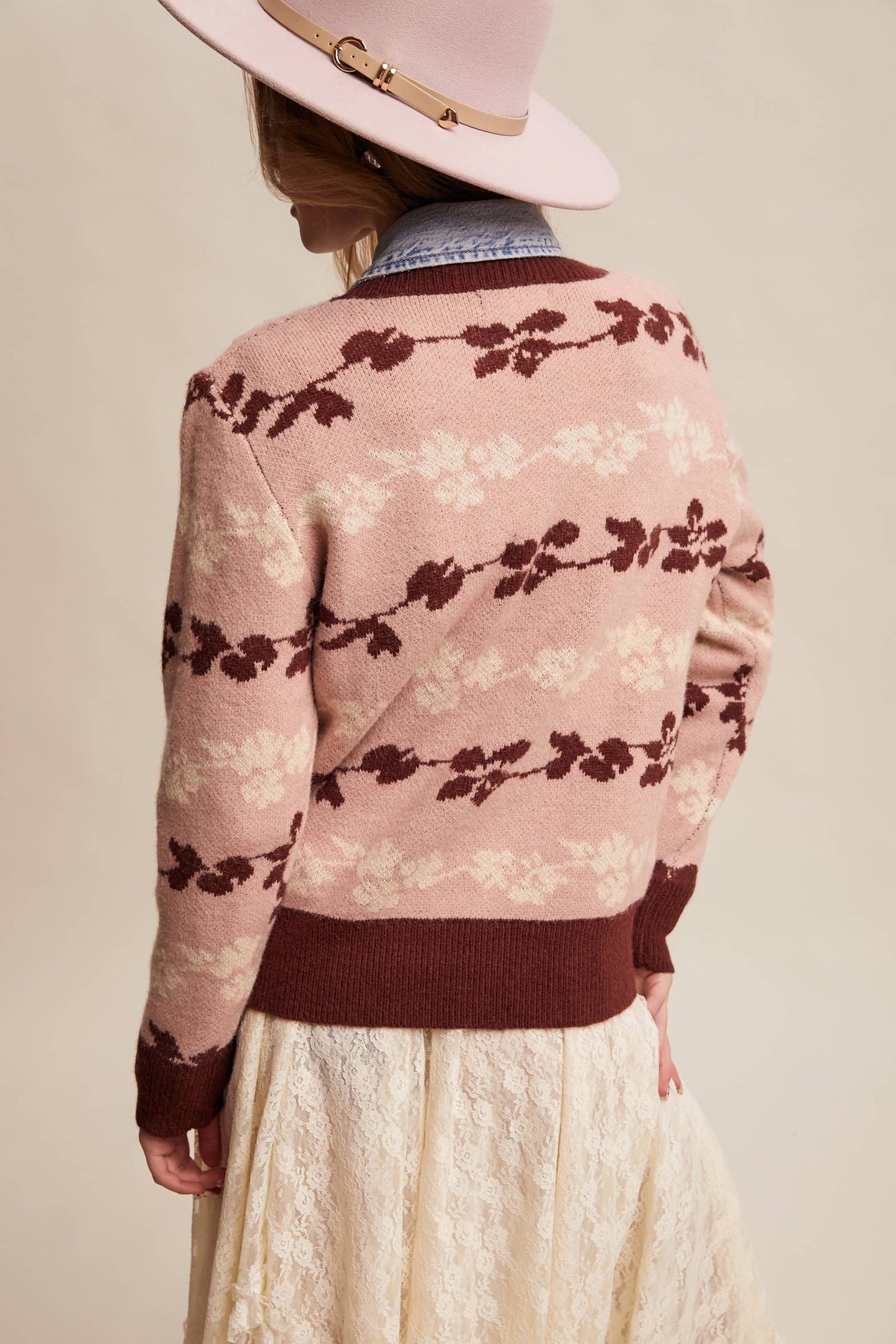 Floral Jacquard Knit Pullover