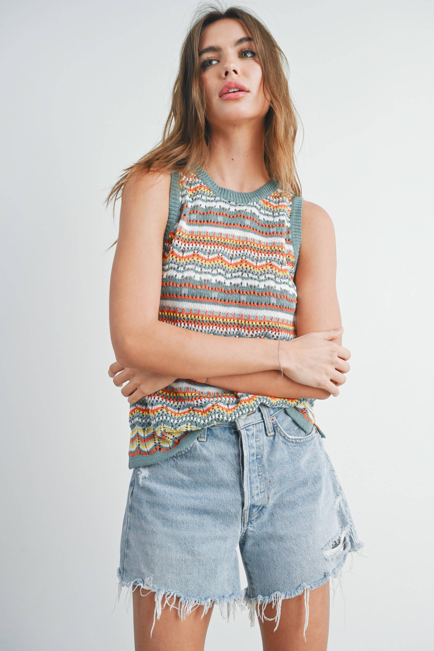 Geo Pattern Knit Top